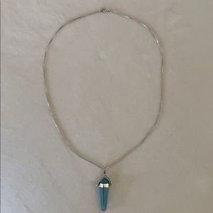 Blue topaz and sterling silver necklace